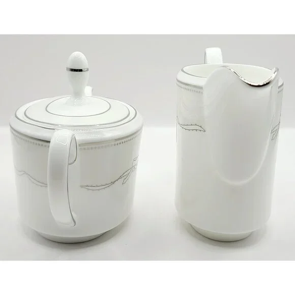 Vera Wang Fine Bone China by Wedgwood LOVE KNOTS Creamer & Sugar Bowl Brand New